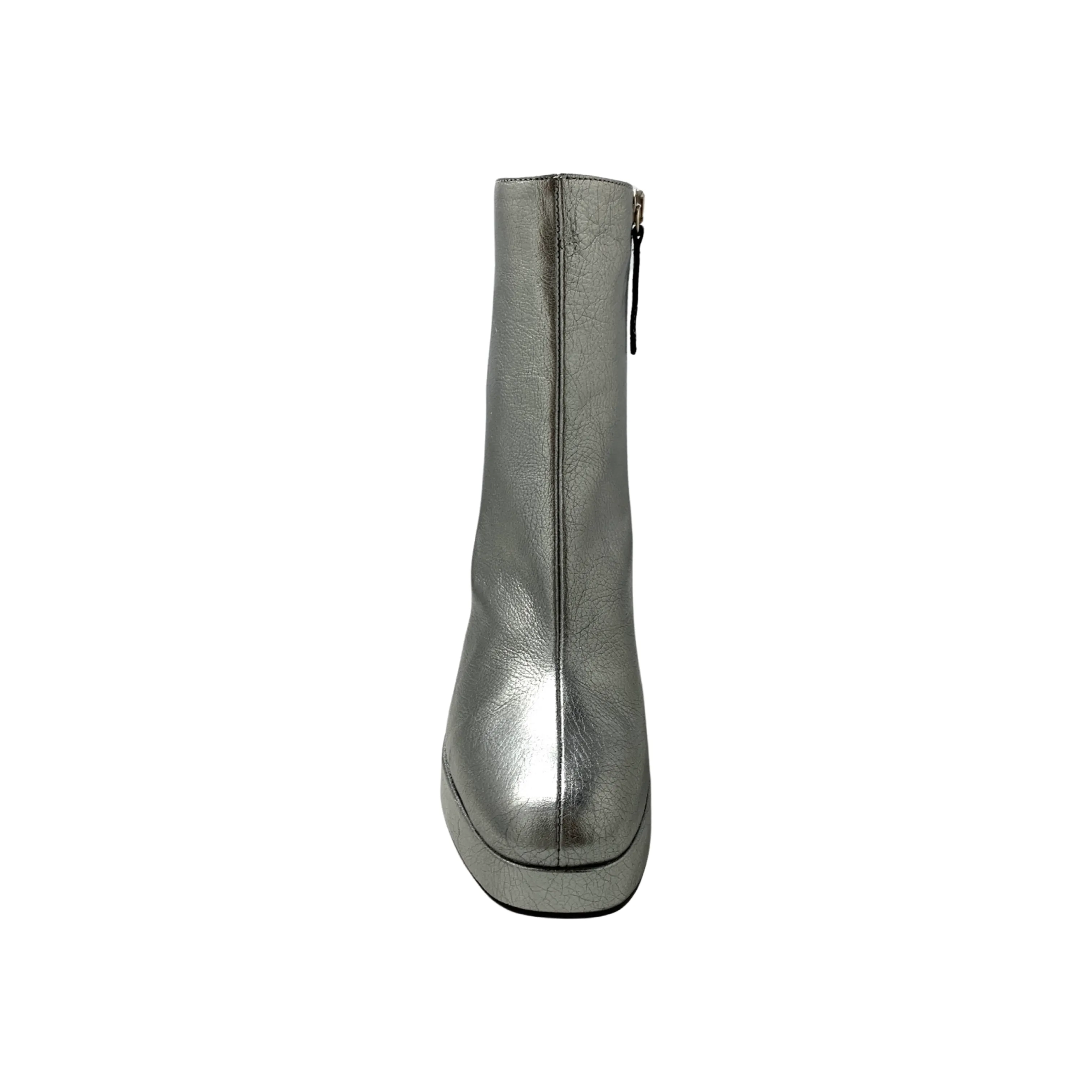 23568 Metallic Grey Platform Boot