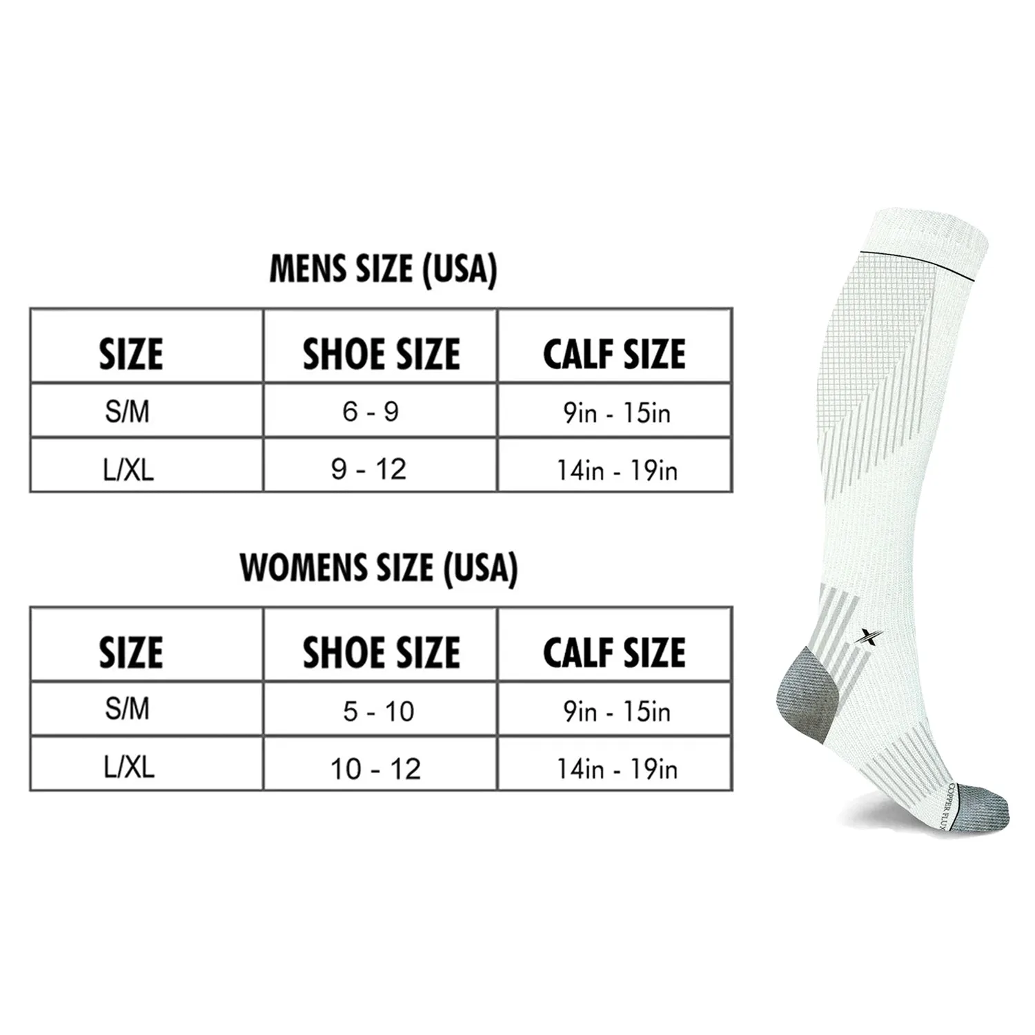 3-Pairs: Copper Compression Pain Relief Targeted Knee High Compression Socks