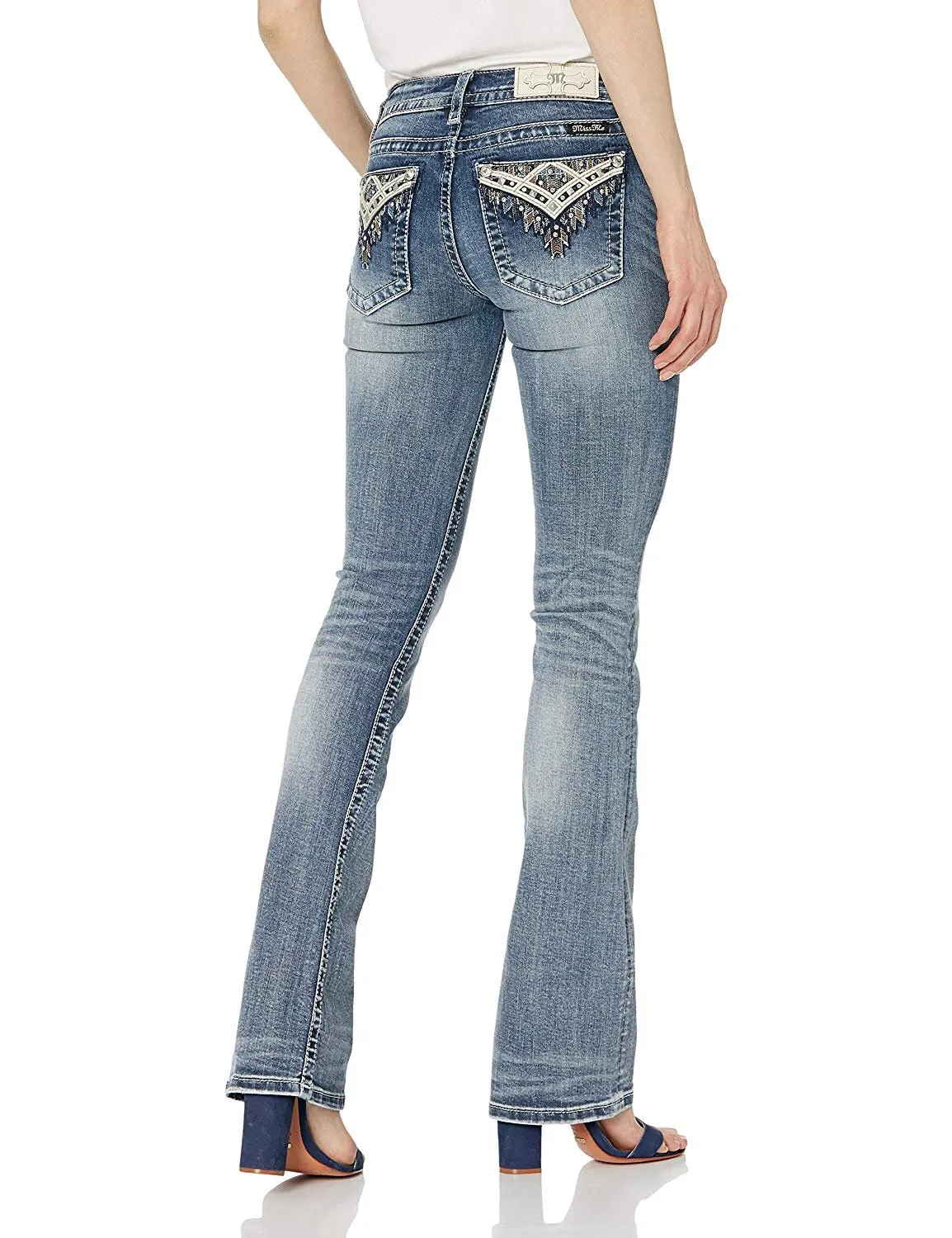 Abstract Love Boot Cut Jeans