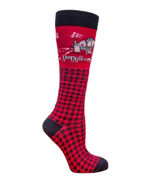 ADULT KNEE HIGH SOCK, HOUNDSTOOTH PUP