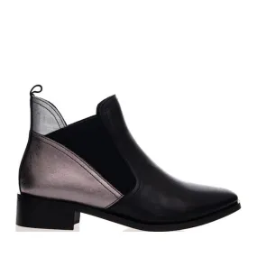 Alfie & Evie Radical Black Pewter Leather Ankle Boot