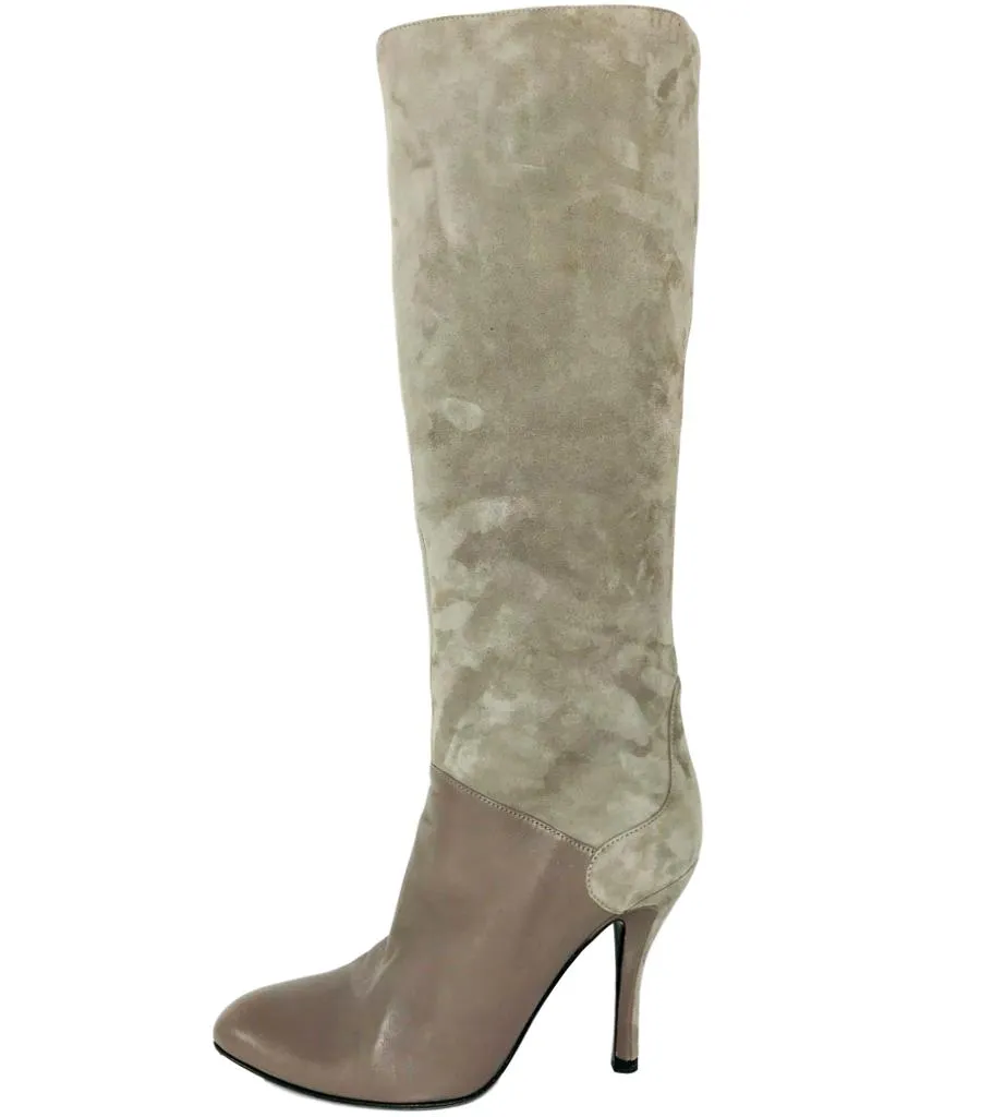 Bally Suede & Leather Knee High Boots. Size 38