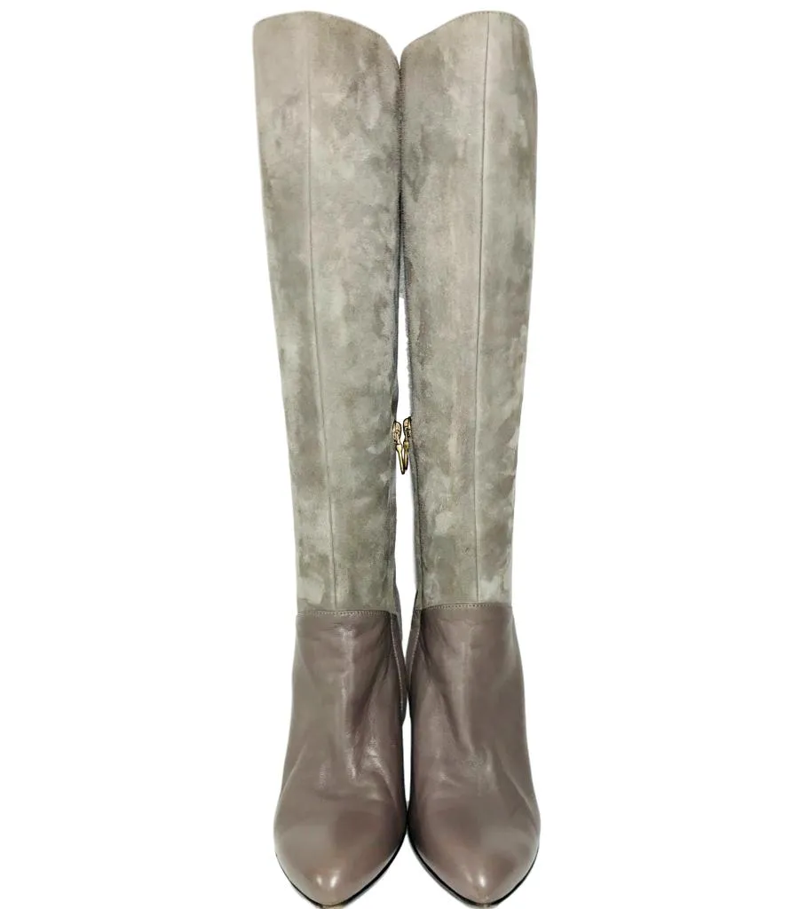 Bally Suede & Leather Knee High Boots. Size 38