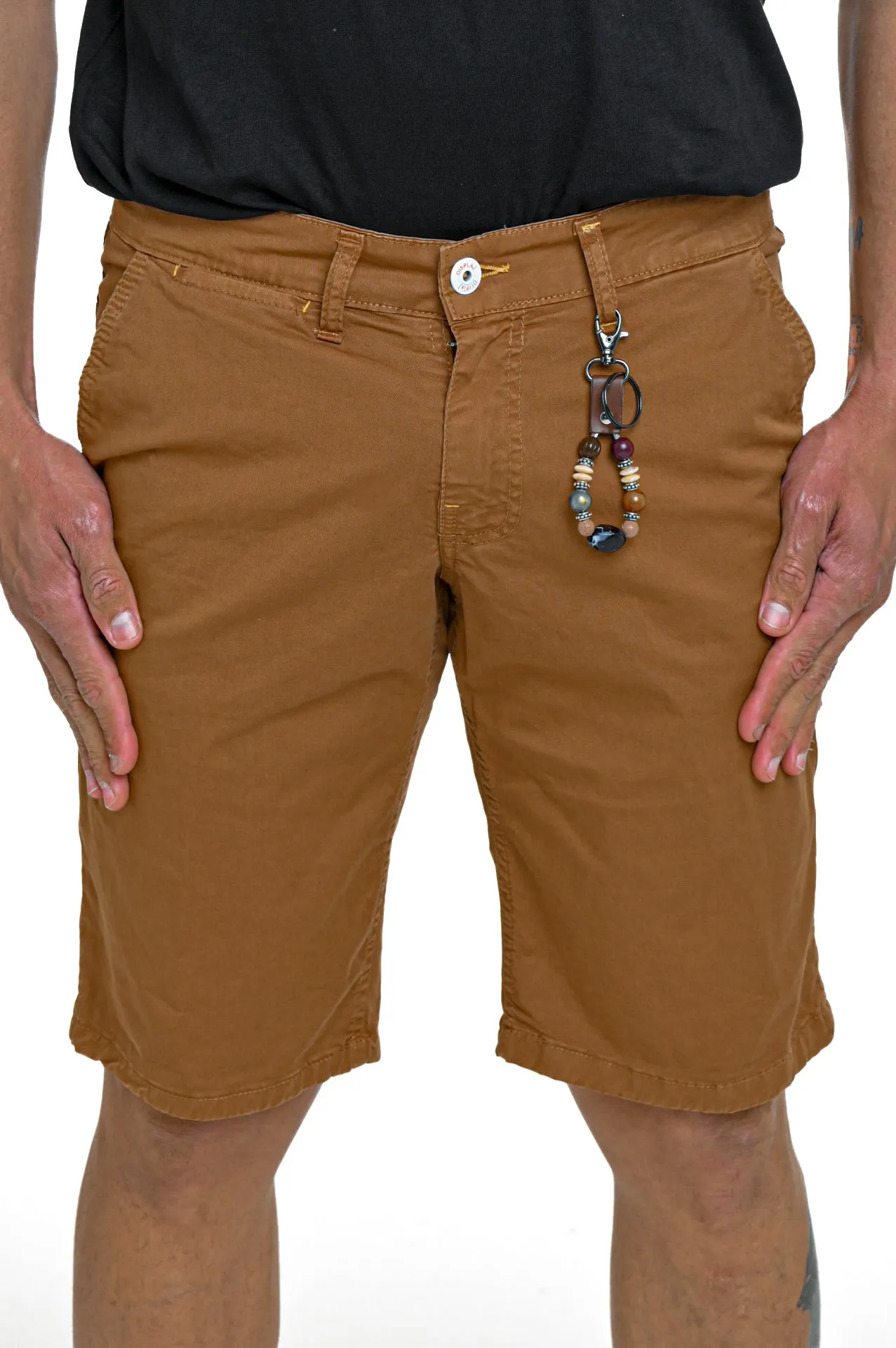 Bermuda in cotone slim Martin Caramello SS24