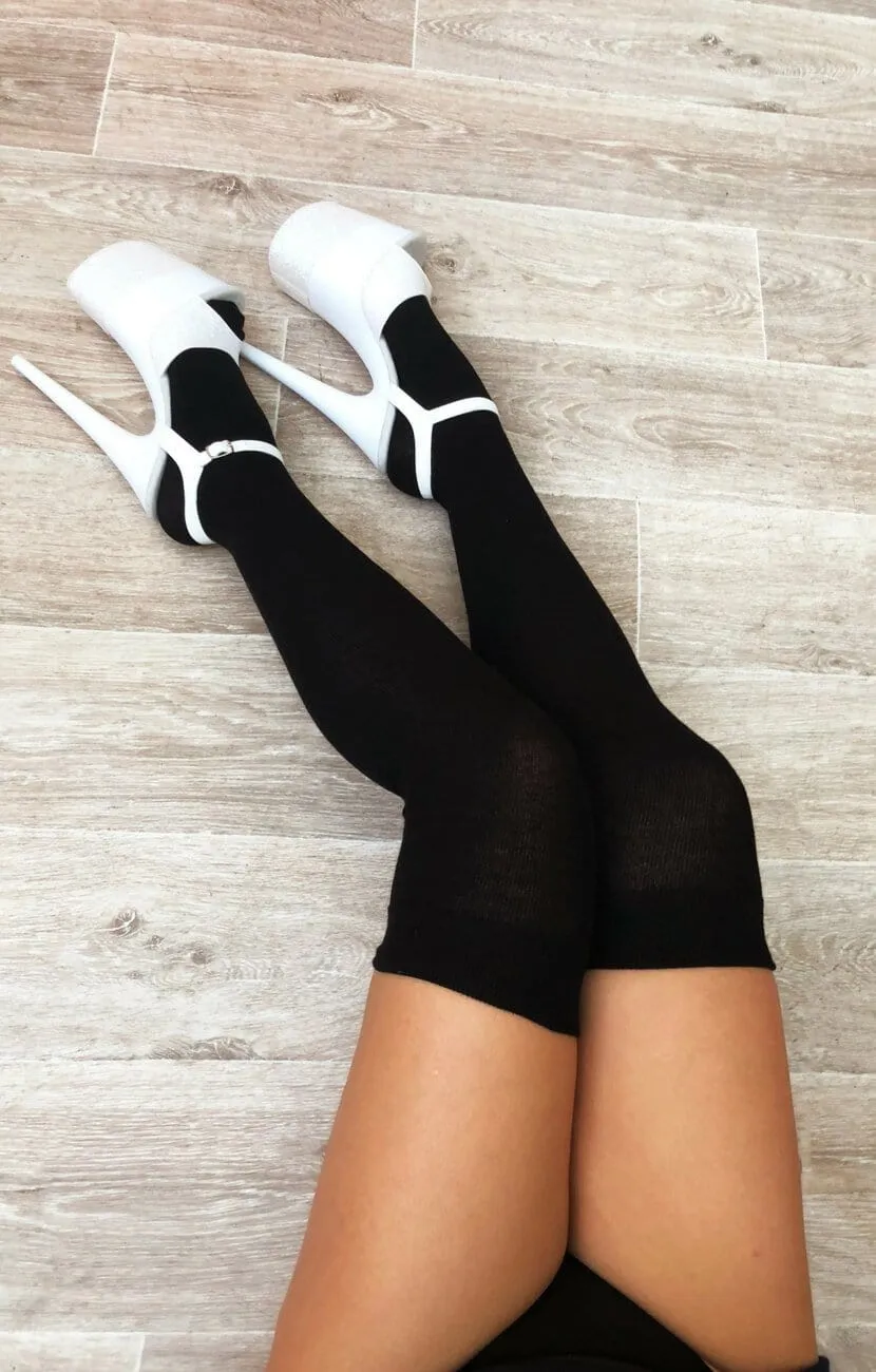 Black Thigh High Socks