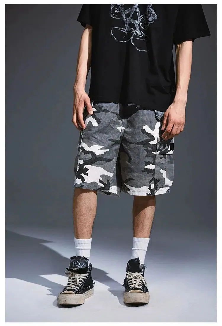 Camouflage Cargo Knee Shorts