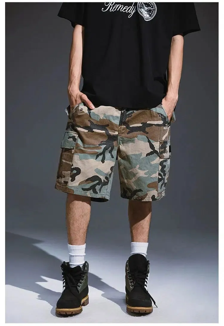 Camouflage Cargo Knee Shorts