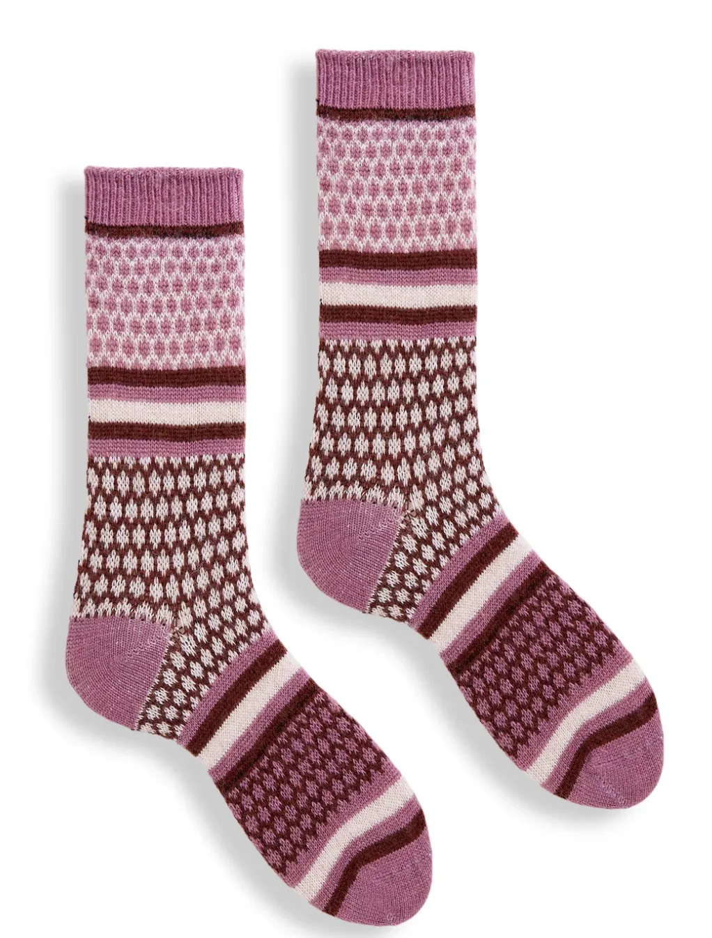 Cashmere honeycomb crew sock