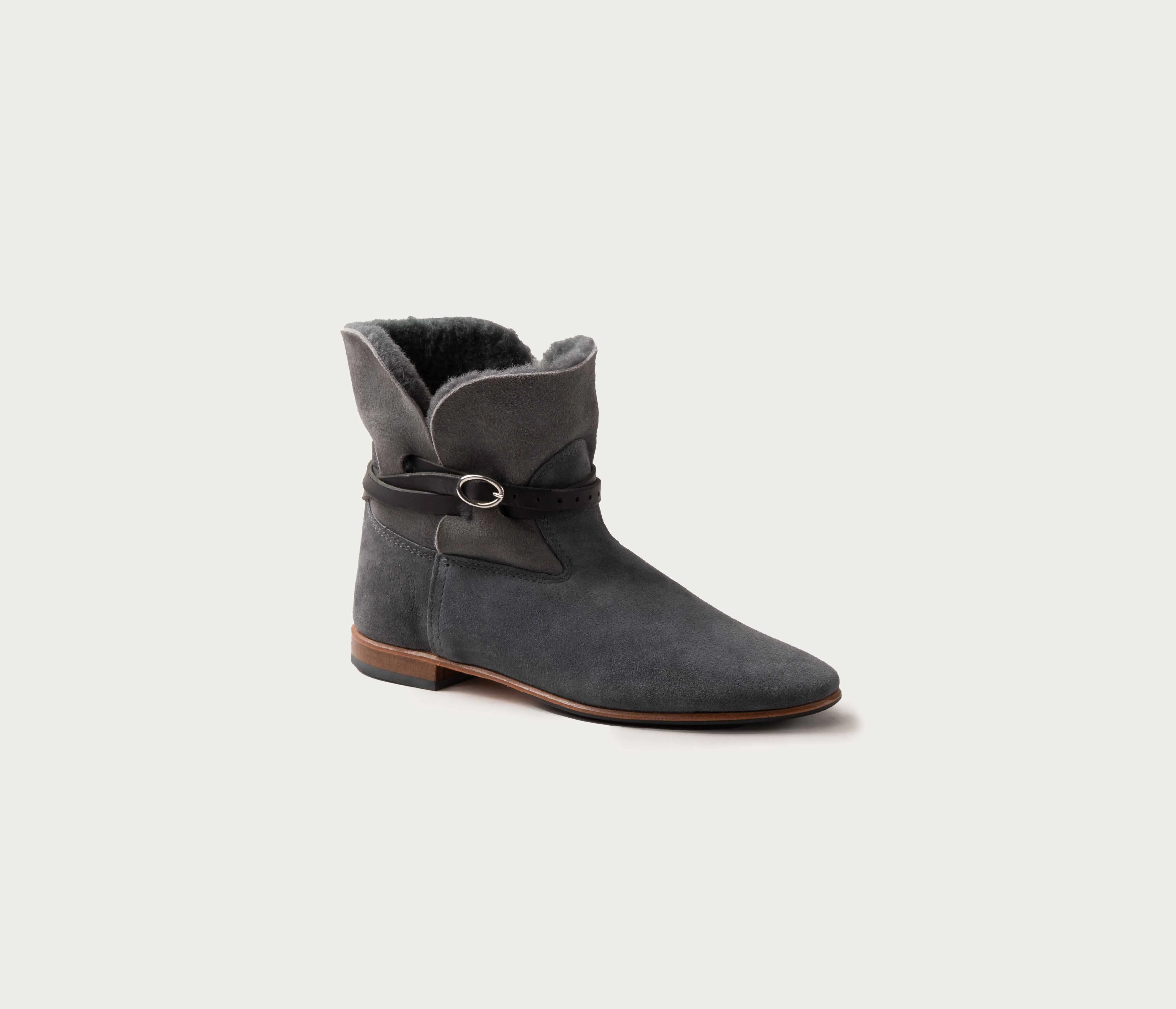 Chelby Slate &amp; Sheepskin Ankle Boot - Low Price