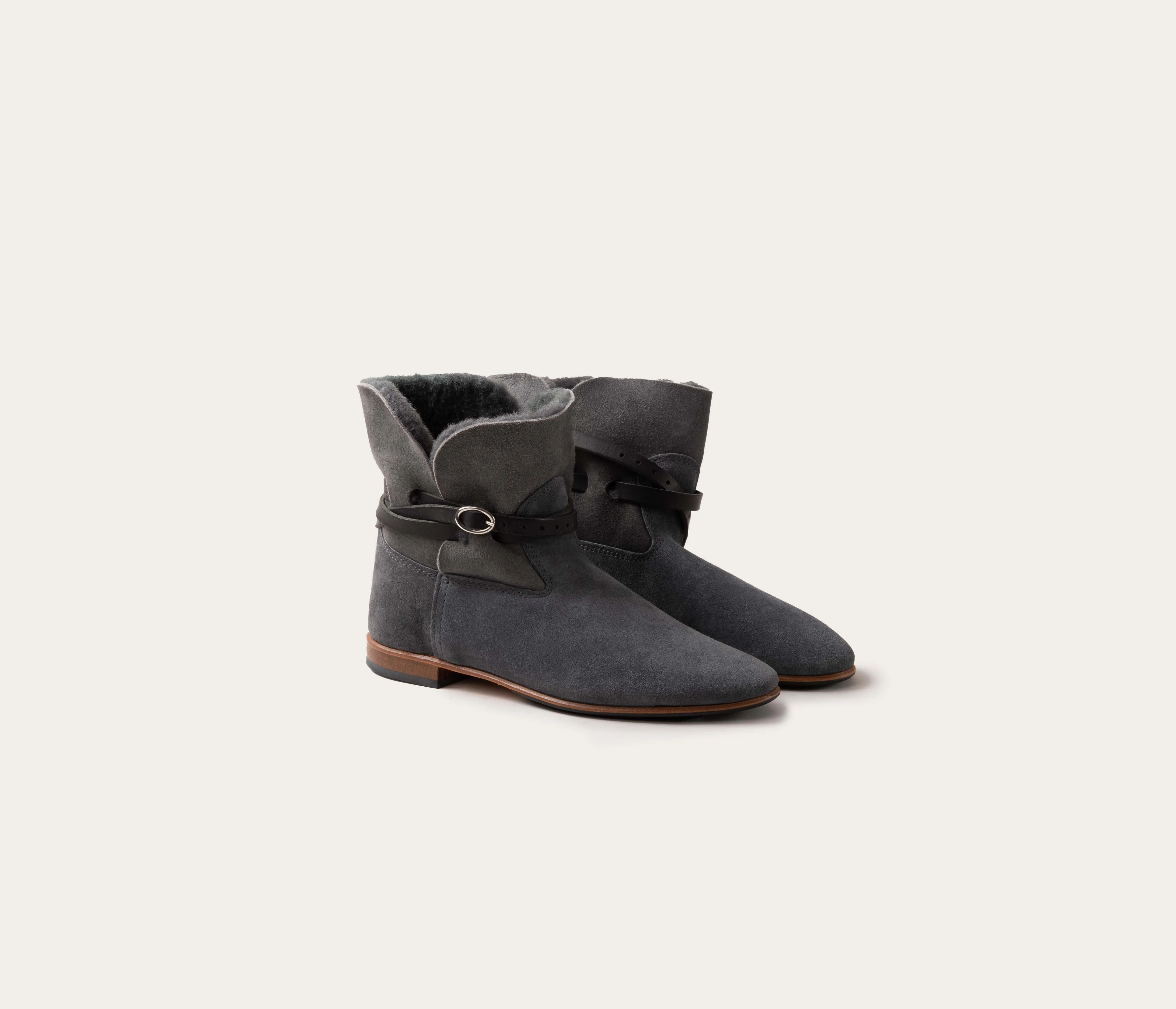 Chelby Slate &amp; Sheepskin Ankle Boot - Low Price