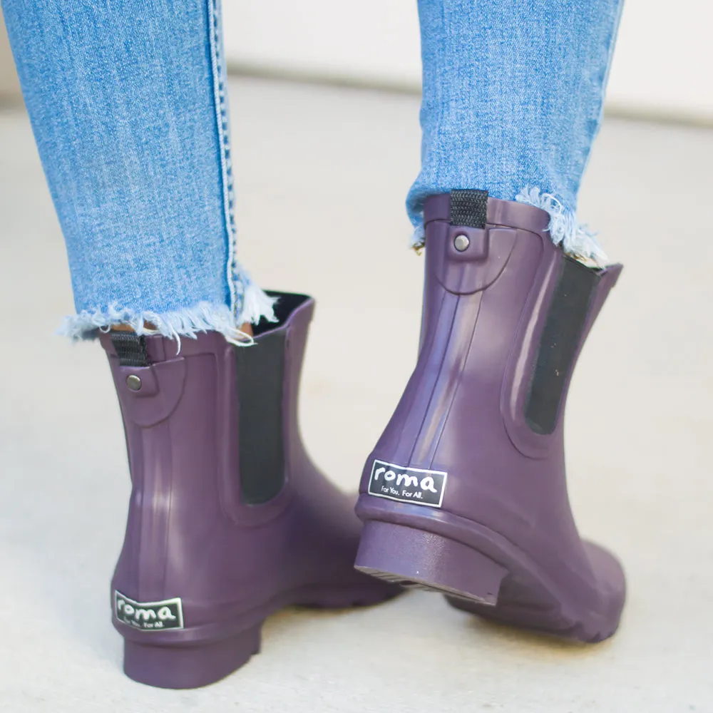 Chelsea Matte Eggplant Women's Rain Boots