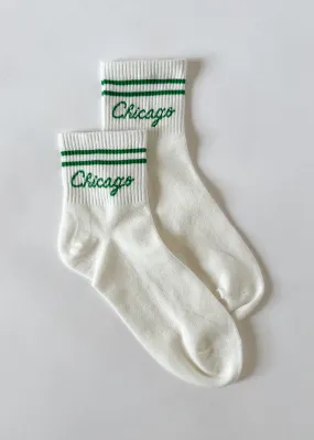 Chicago Script Crew Sock - Green