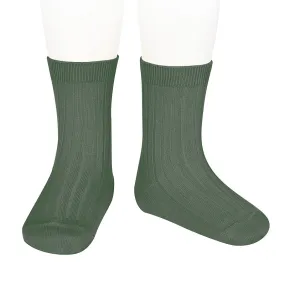 Condor Socks - Ribbed, Knee High - Lichen Green