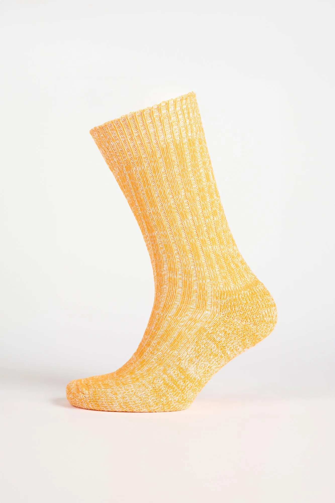 Cushioned Cotton Walking Sock - Yellow/White