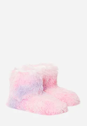 Faux Fur Boot Slippers