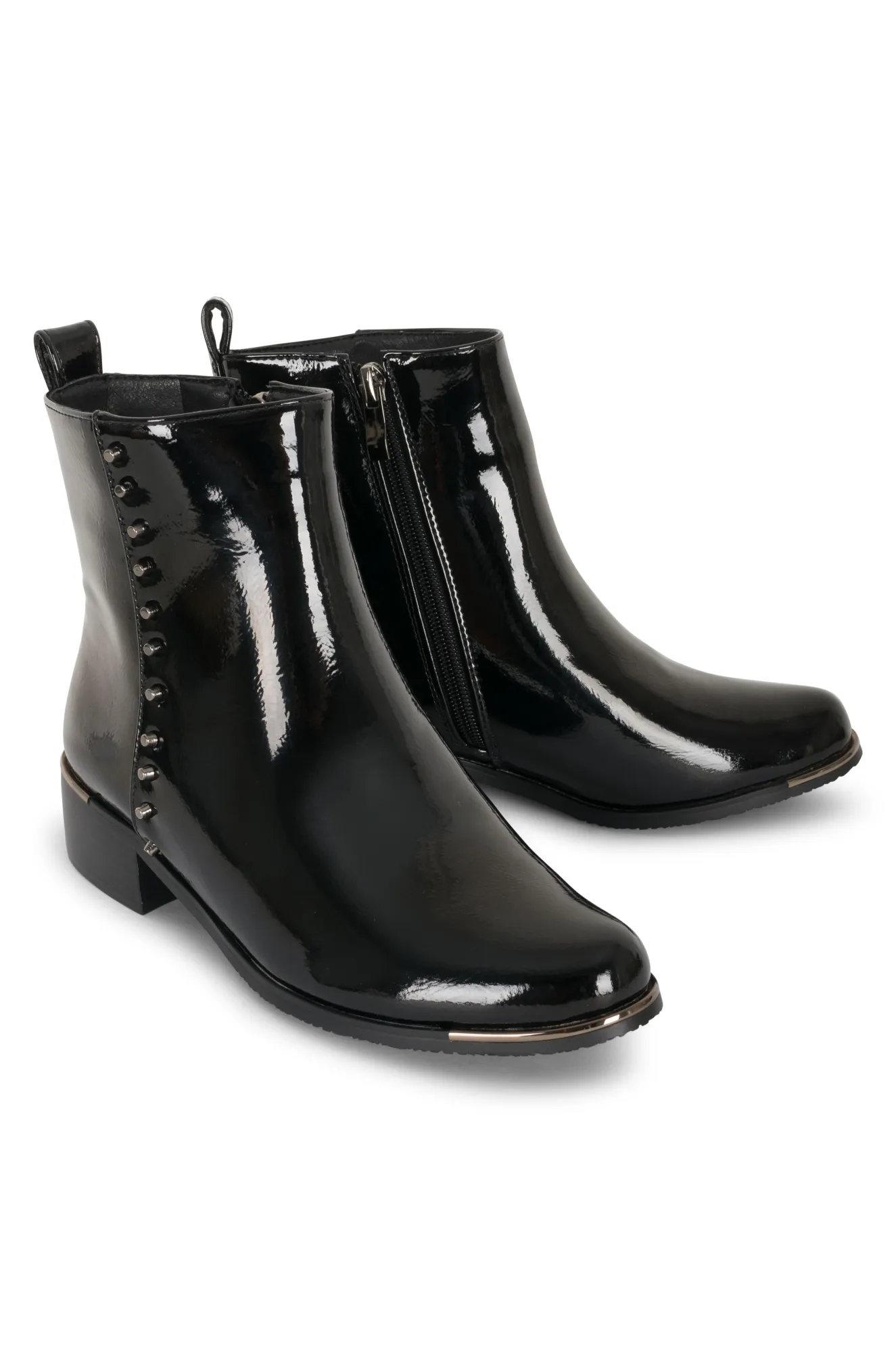 Faux Patent Leather Ankle Boot | BLACK | VIOLETTE ZZ