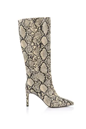 Huw Boot Snake-Print Leather