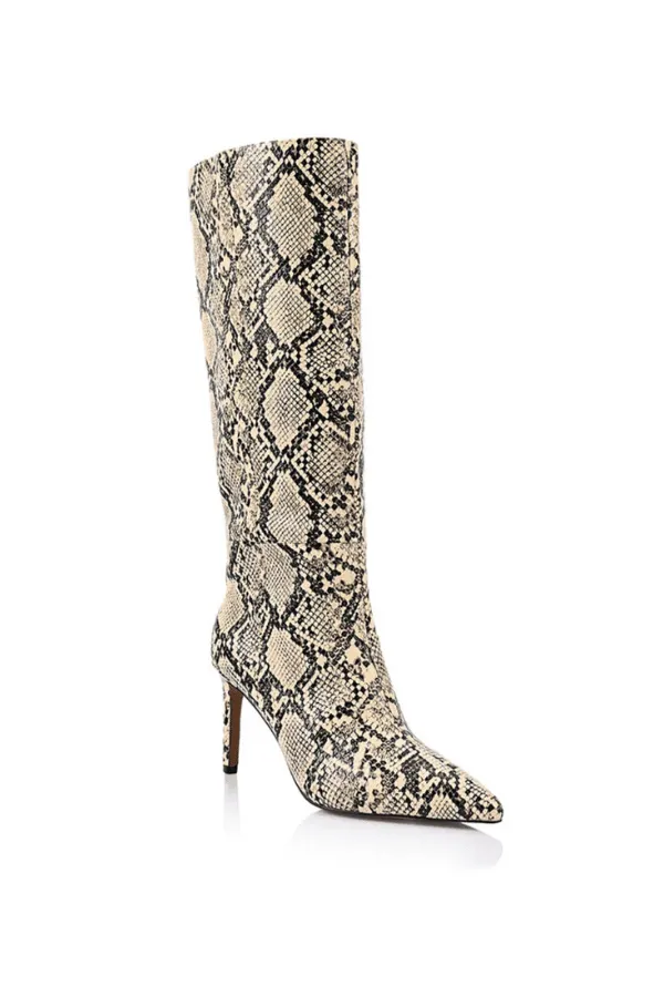 Huw Boot Snake-Print Leather