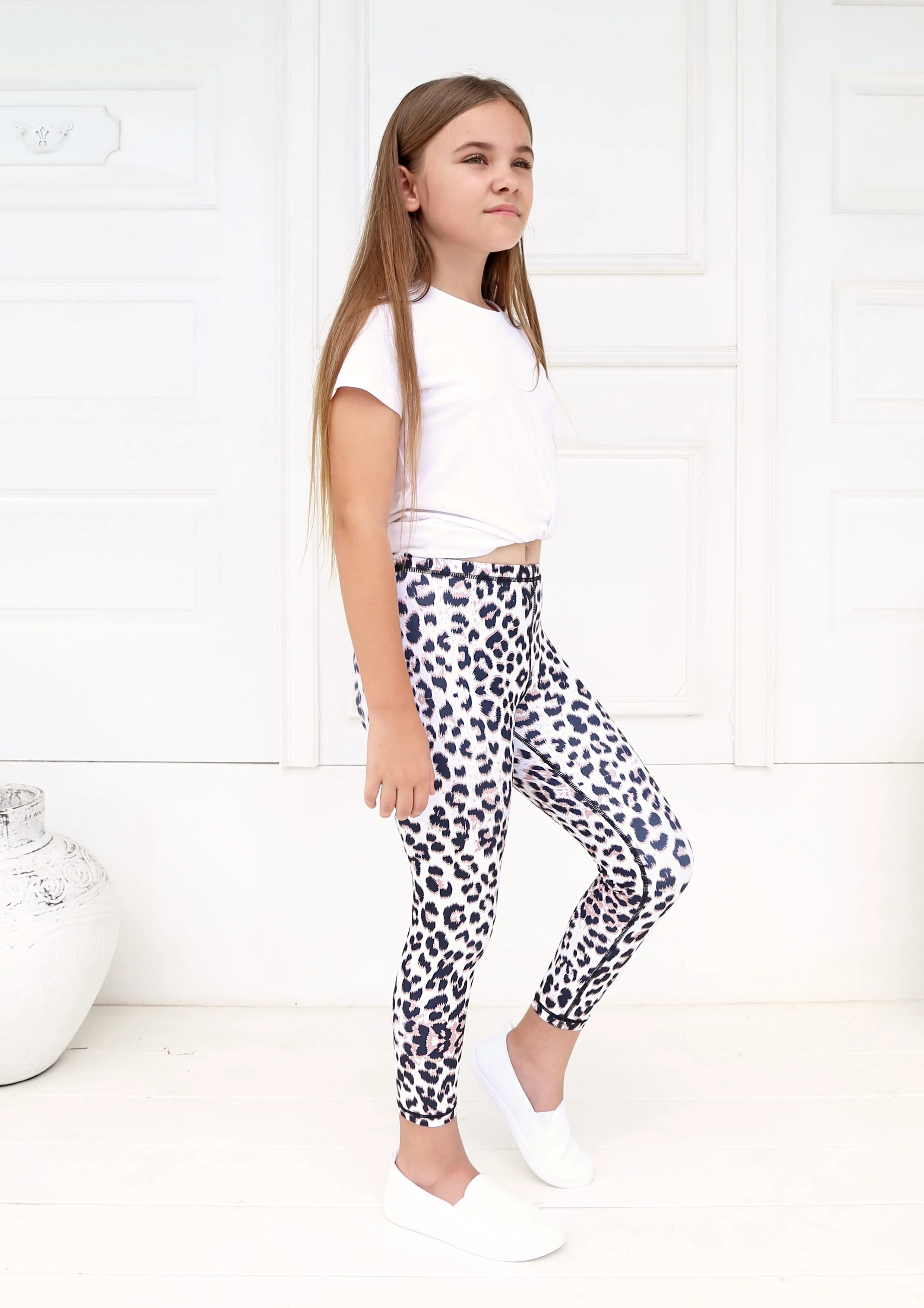 Junior Snow Leopard Leggings