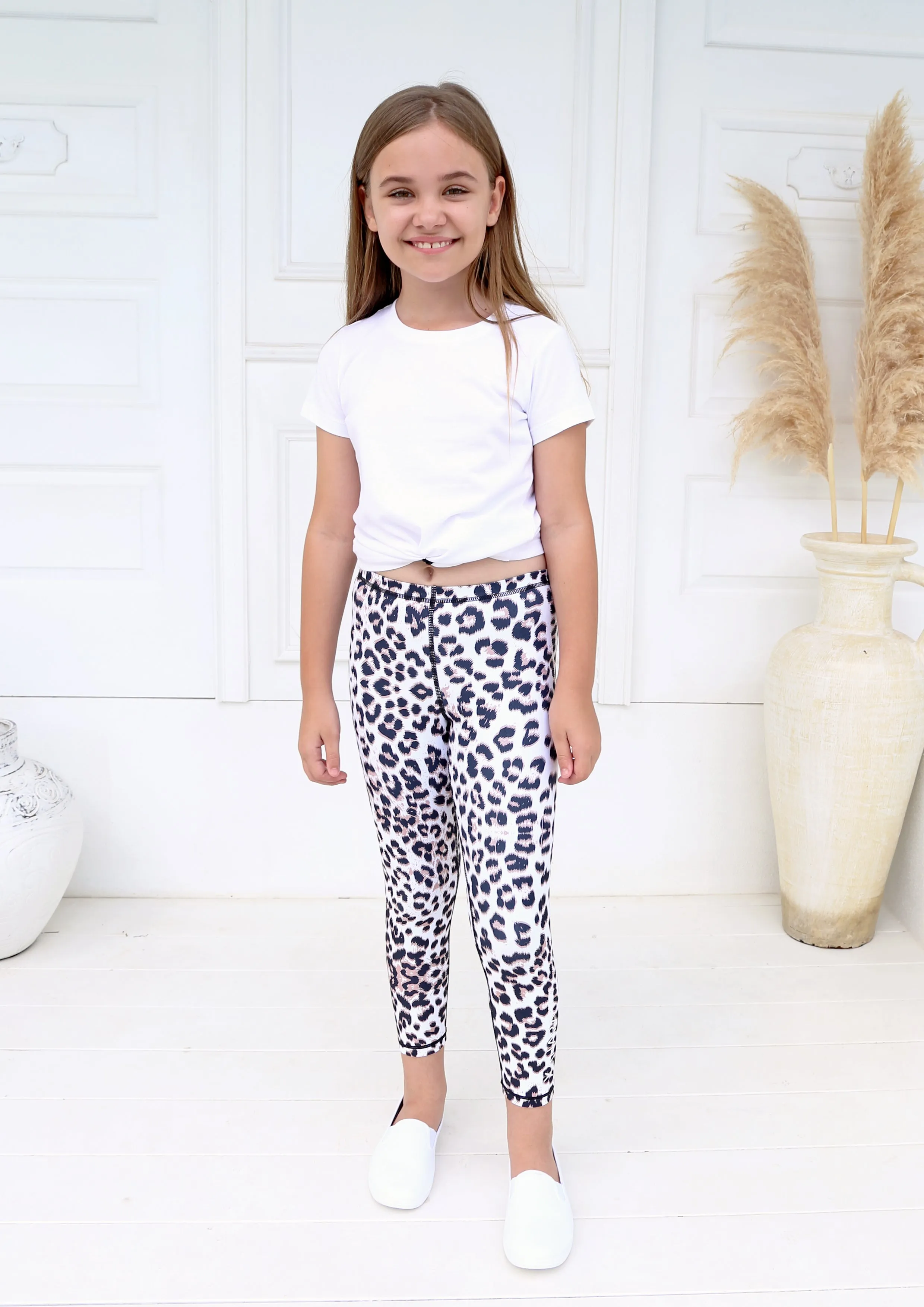 Junior Snow Leopard Leggings