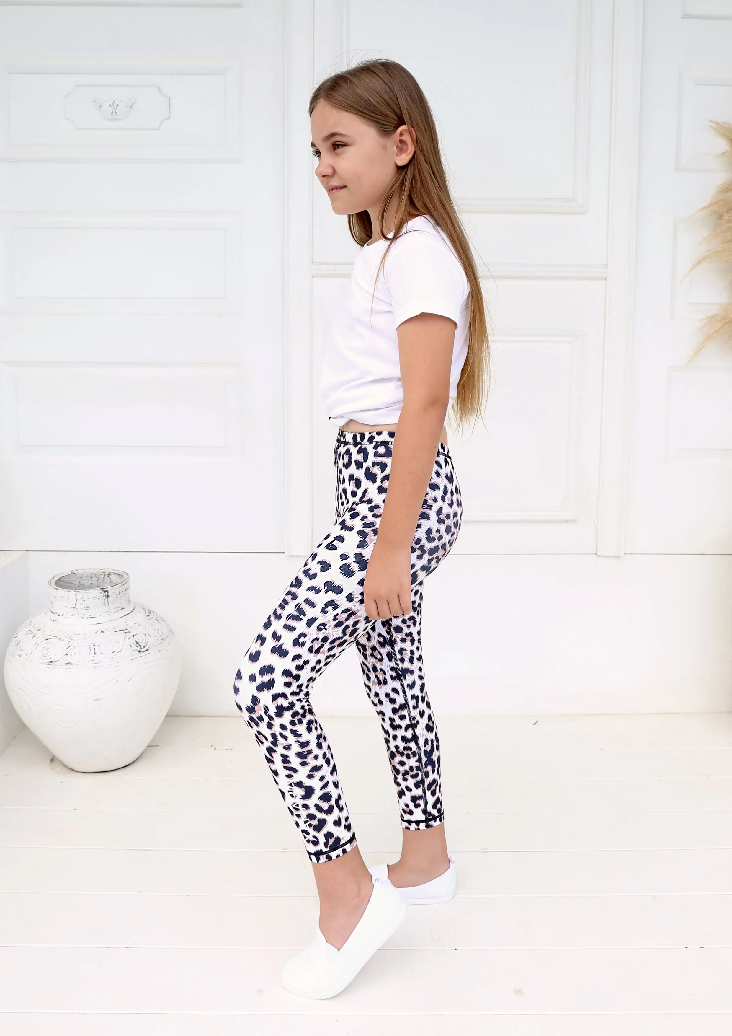 Junior Snow Leopard Leggings