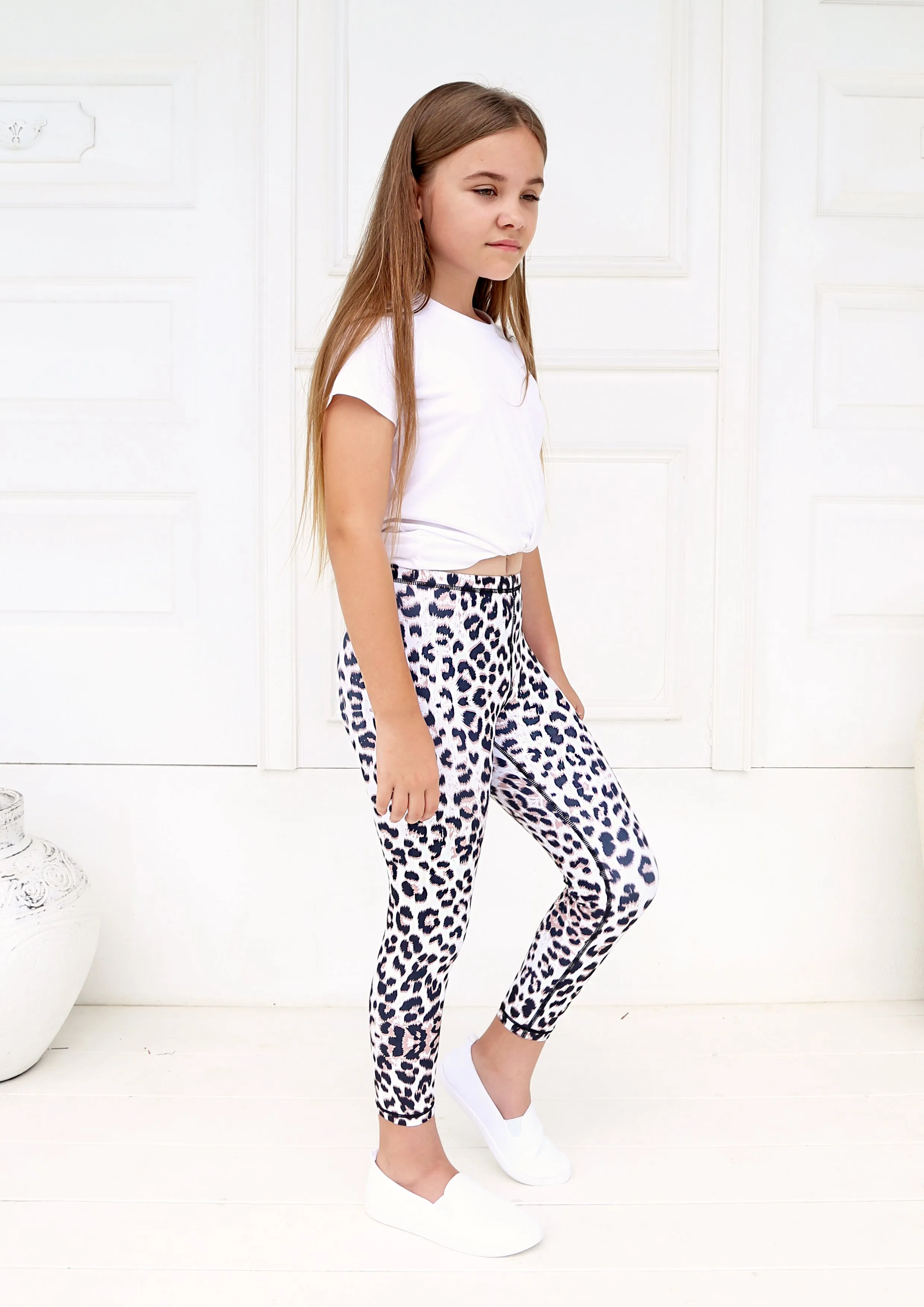 Junior Snow Leopard Leggings