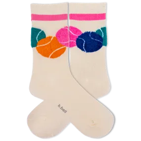 K.Bell Women's Fuzzy Tennis Crew Sock