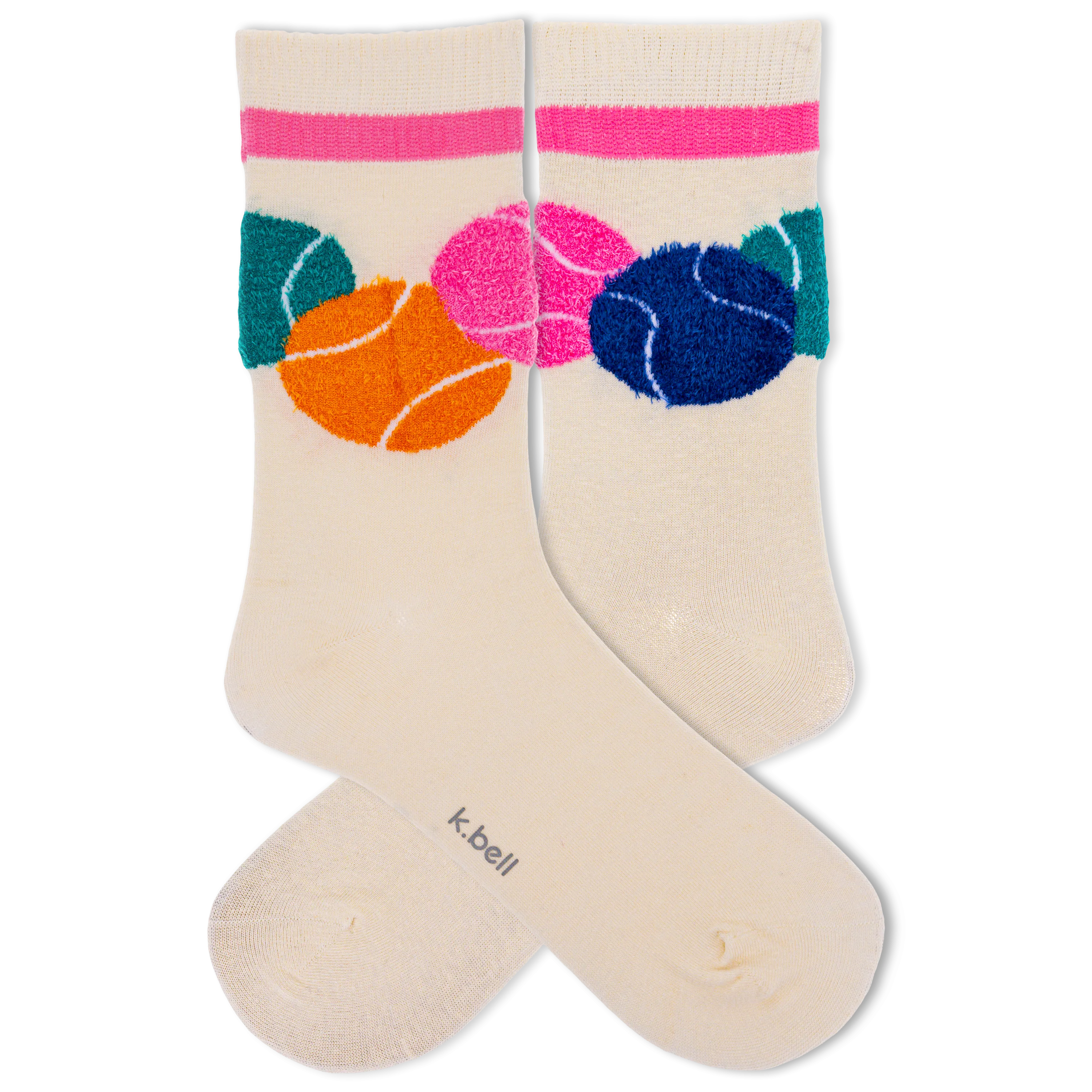 K.Bell Women's Fuzzy Tennis Crew Sock