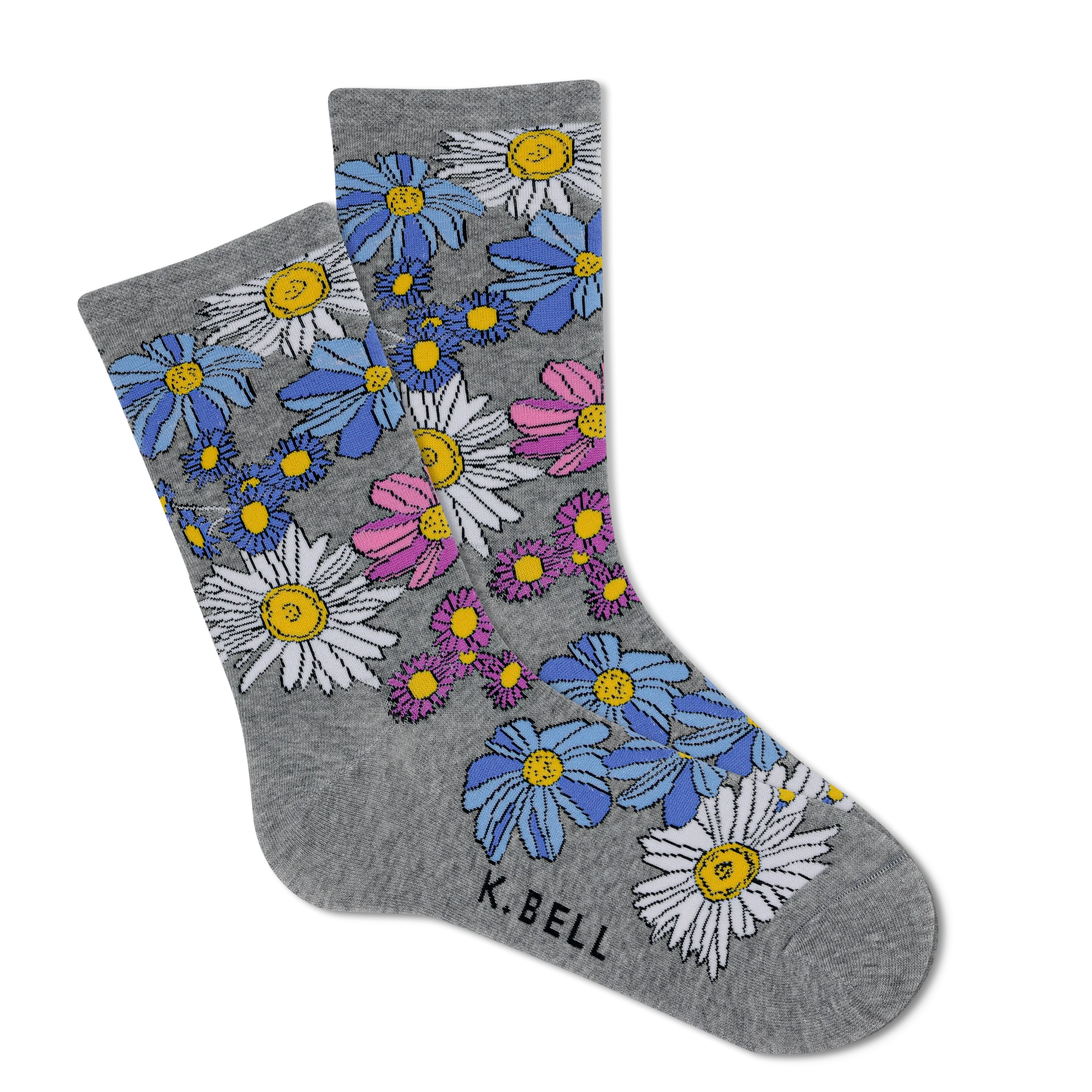 K.Bell Women's Springtime Floral Crew Sock