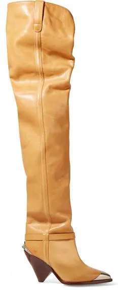 'Lafsten' Embellished Leather Over-the-Knee Boots