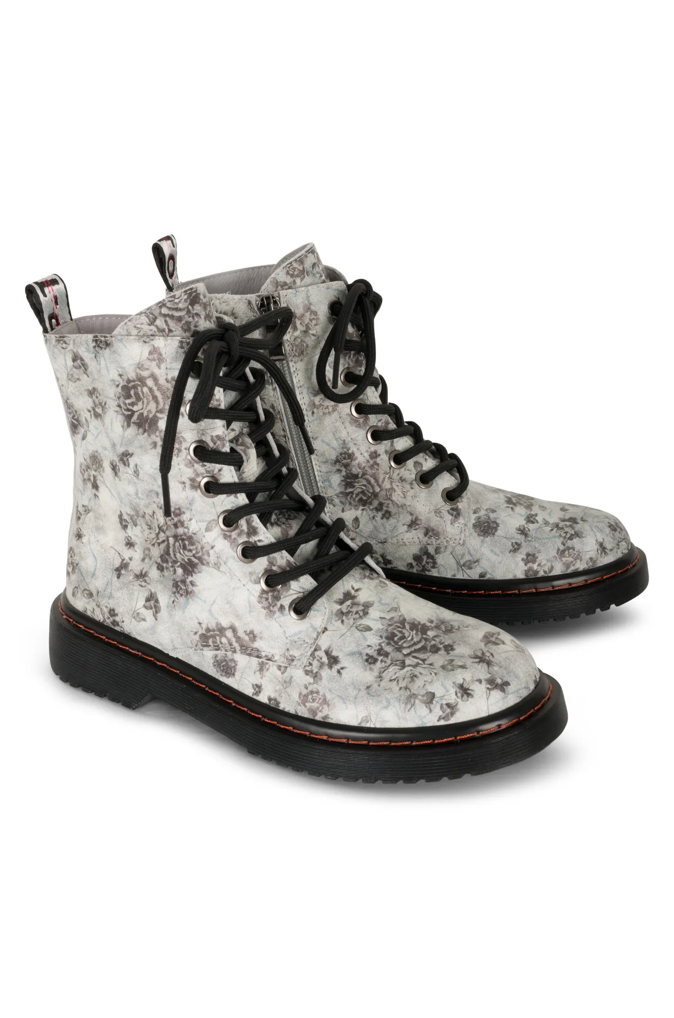 Leather Ankle Boot | GREY FLORAL | DEPTH ZZ