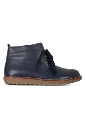 Leather Ankle Boot | NAVY | CLAIRE ZZ