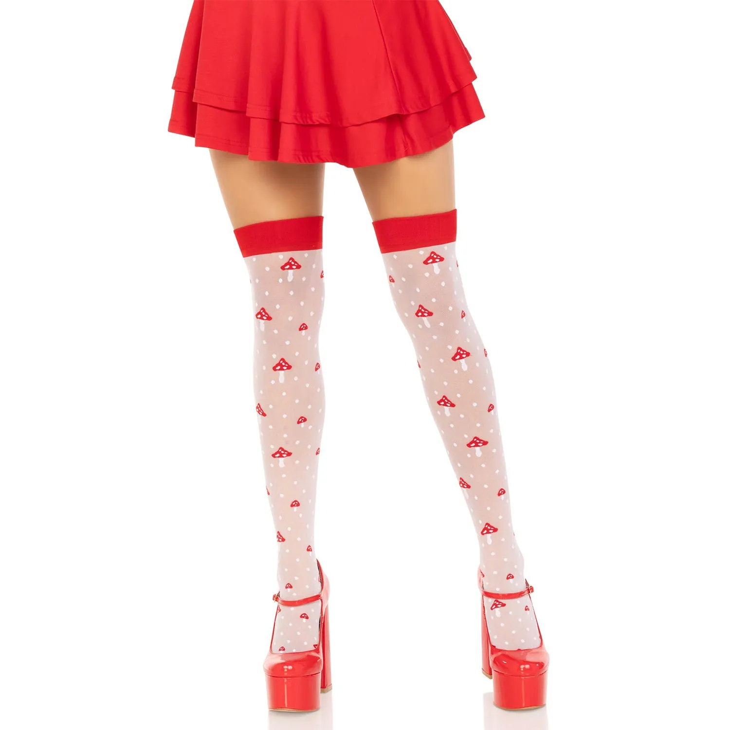 Leg Avenue | Polka Dot Mushroom Thigh Highs