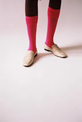 Lycra Knee High Socks in Fuchsia