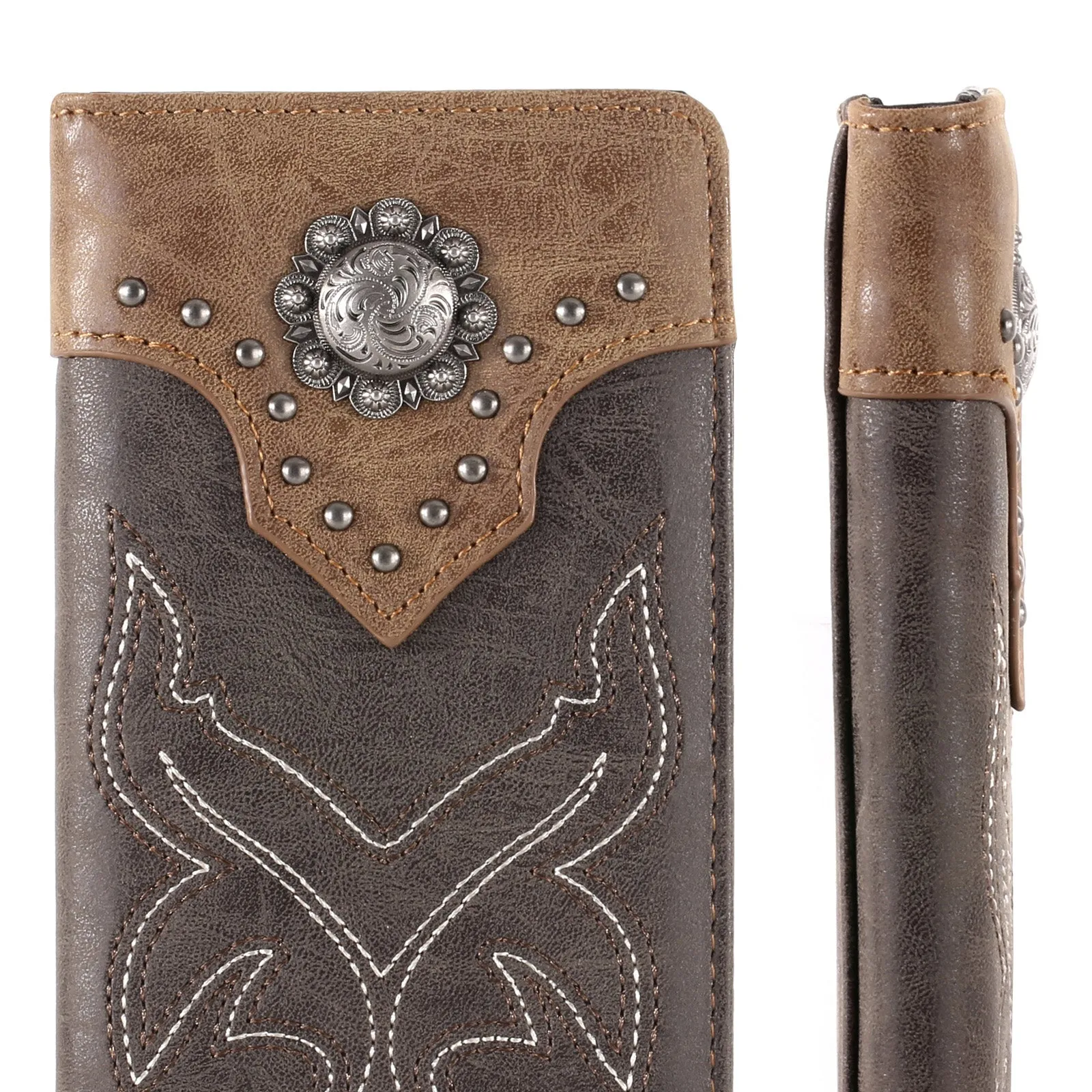 Montana West Embroidered Boot Scroll Bifold Wallet