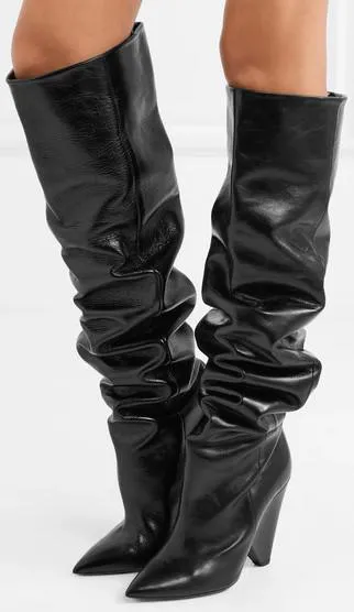 'Niki' Leather Knee Boots