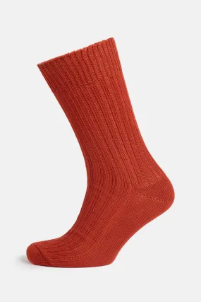 Premium Cotton Sock Rib - Chestnut