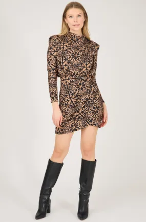 Printed Fitted Mid-Thigh Dress