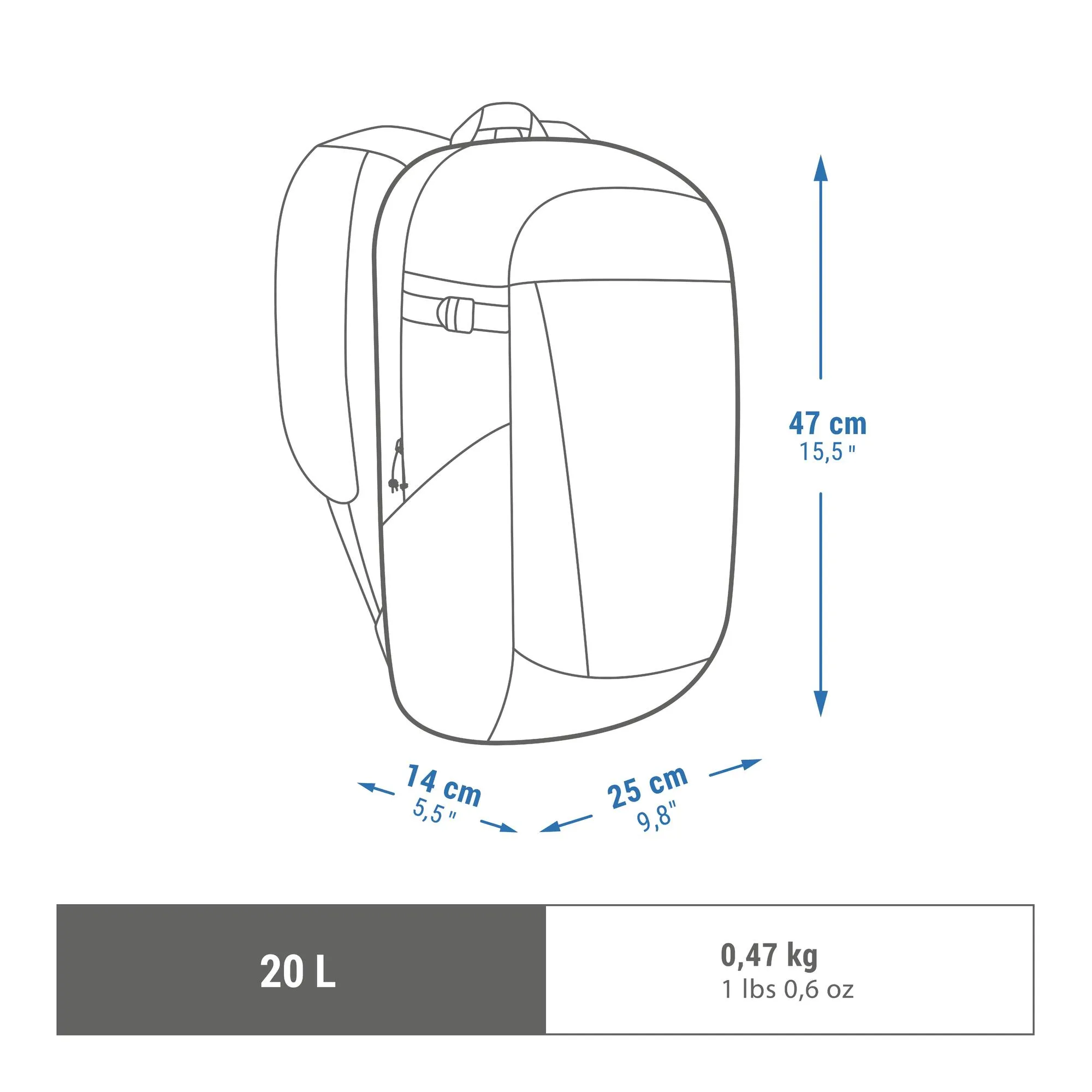 Quechua Arpenaz NH100 Hiking 20 L Backpack