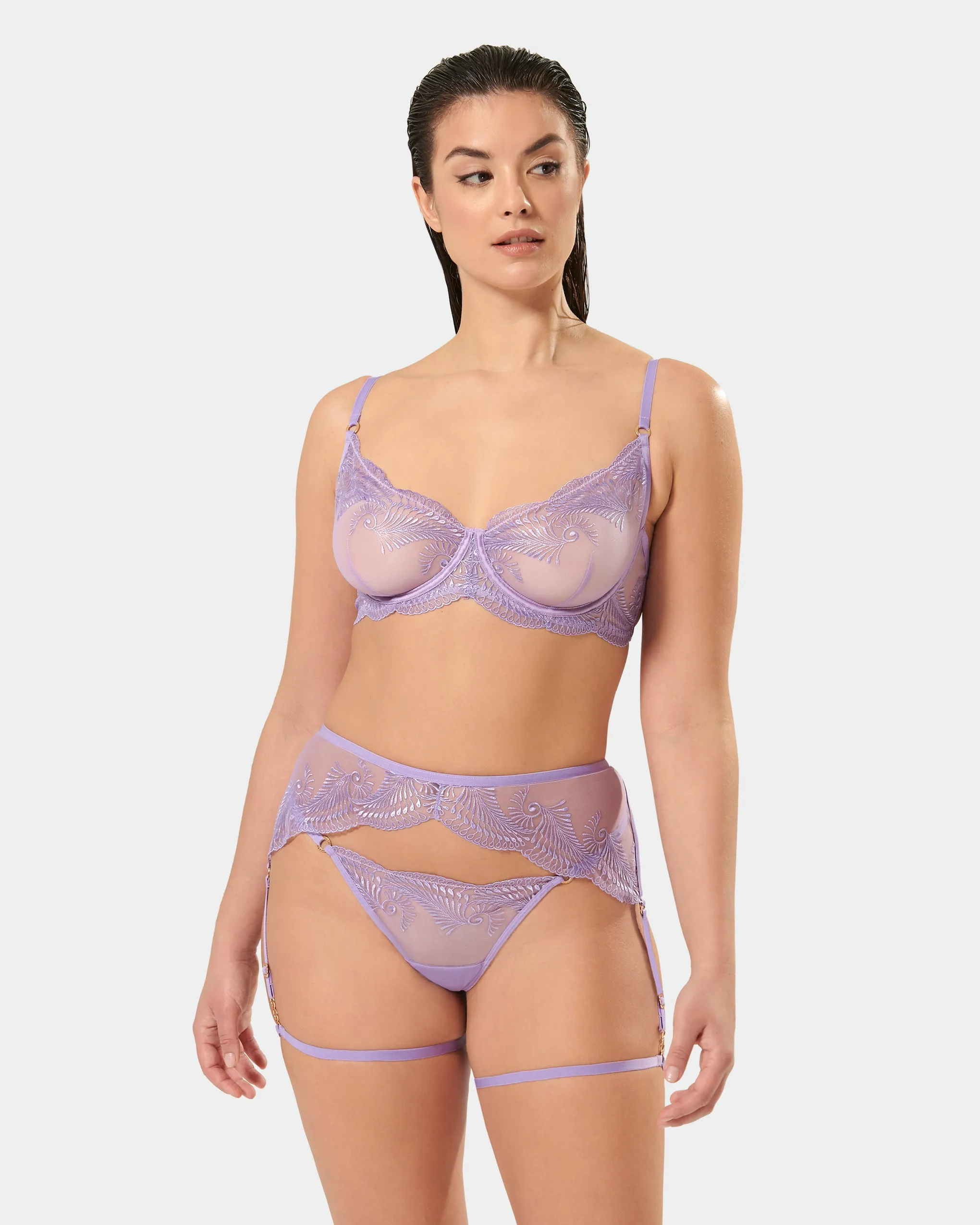 Rafaela Thigh Harness Purple Rose