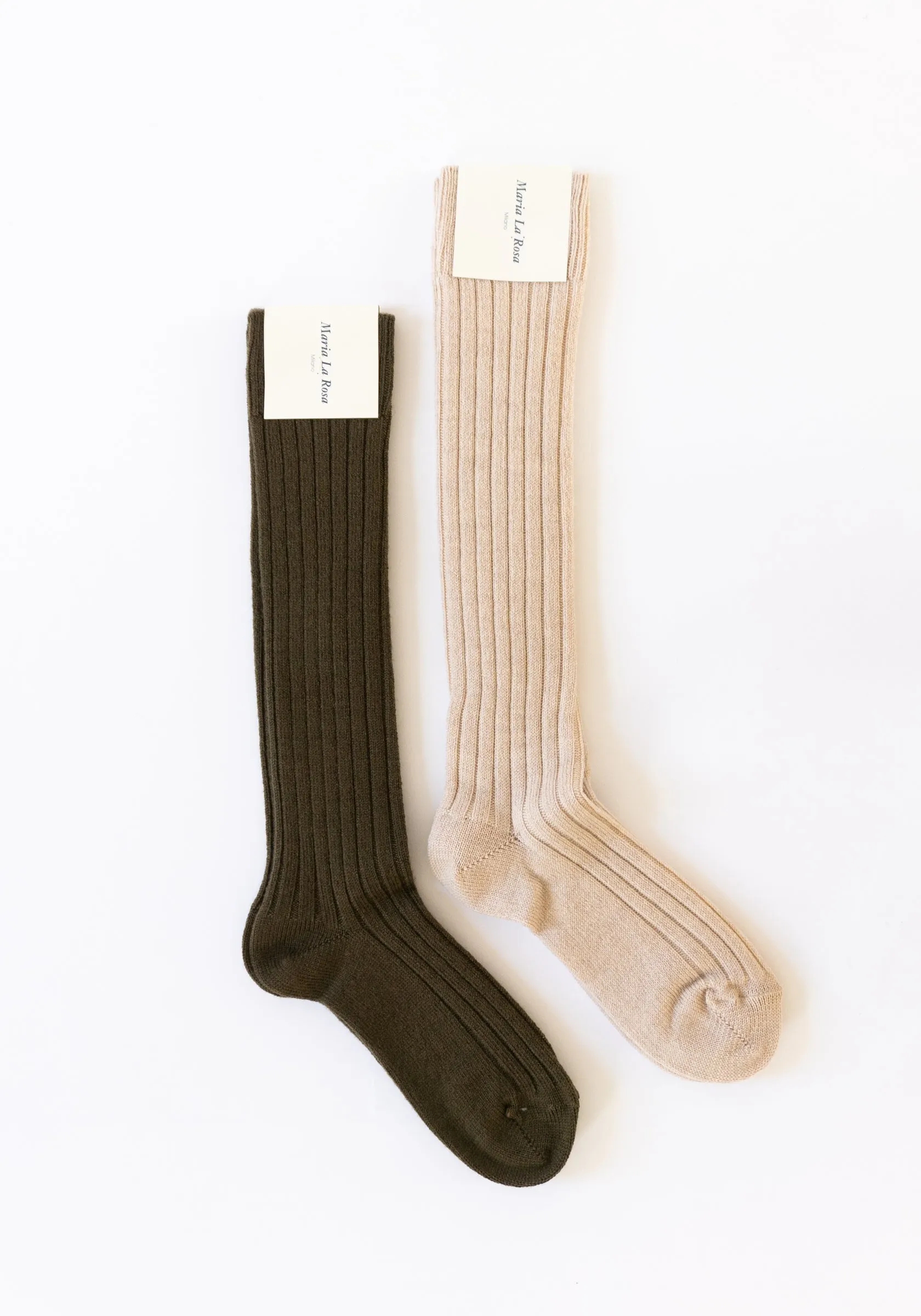 Ribbed College Sock in Olive