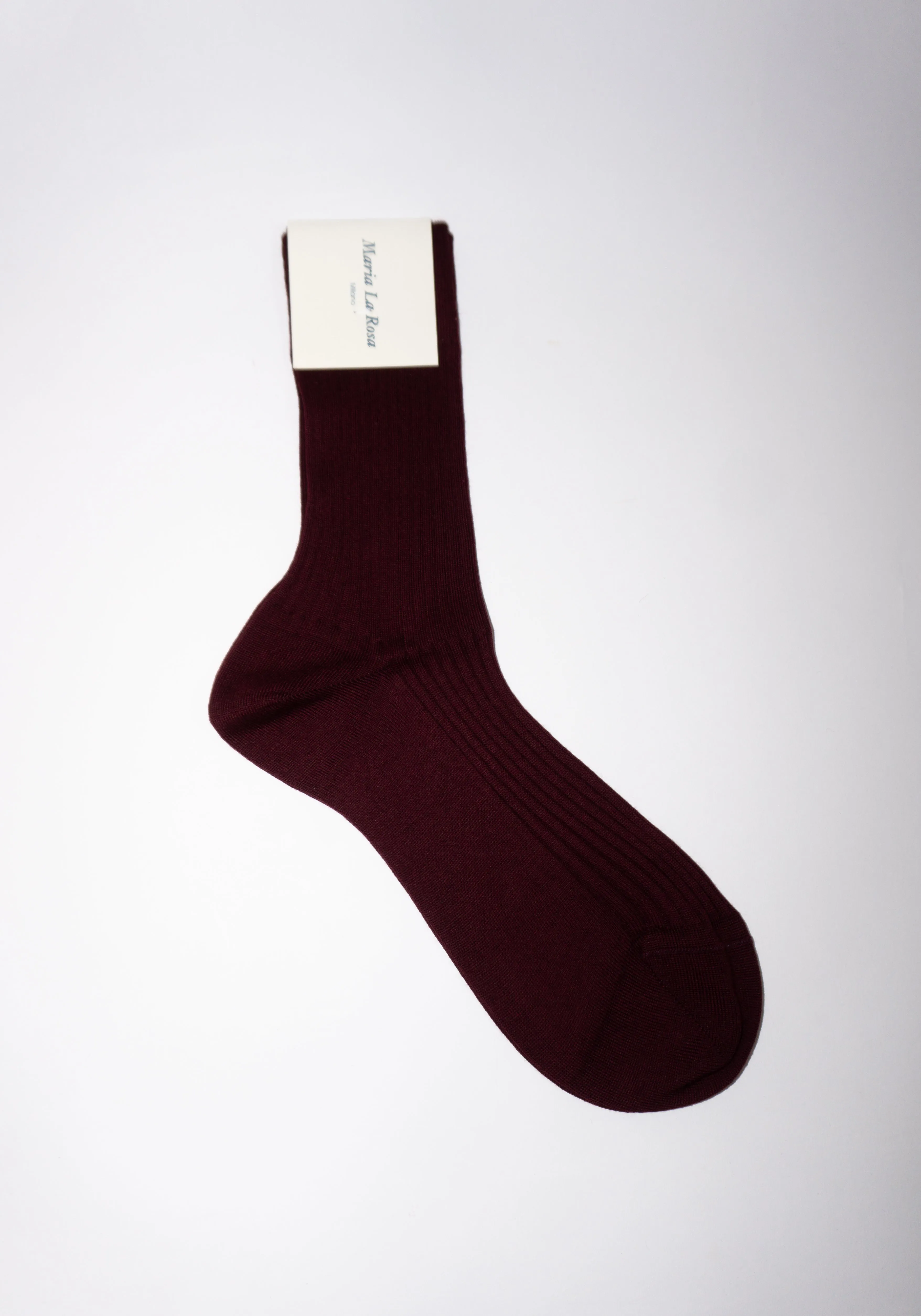 Ribbed Cotton Sock in Bordeaux