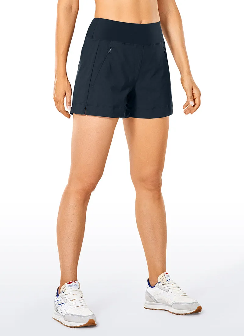 Ripstop Mid-Rise Hiking Shorts with Zip Pockets 4''