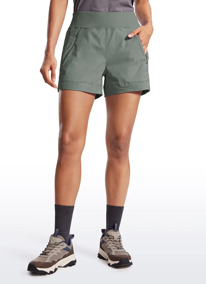 Ripstop Mid-Rise Hiking Shorts with Zip Pockets 4''