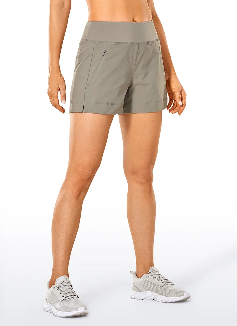 Ripstop Mid-Rise Hiking Shorts with Zip Pockets 4''