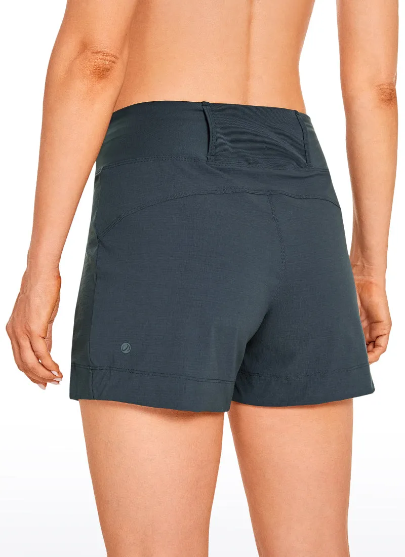 Ripstop Mid-Rise Hiking Shorts with Zip Pockets 4''