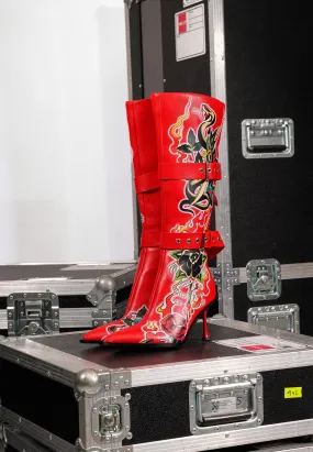 Tattoo Belt Boot - Red