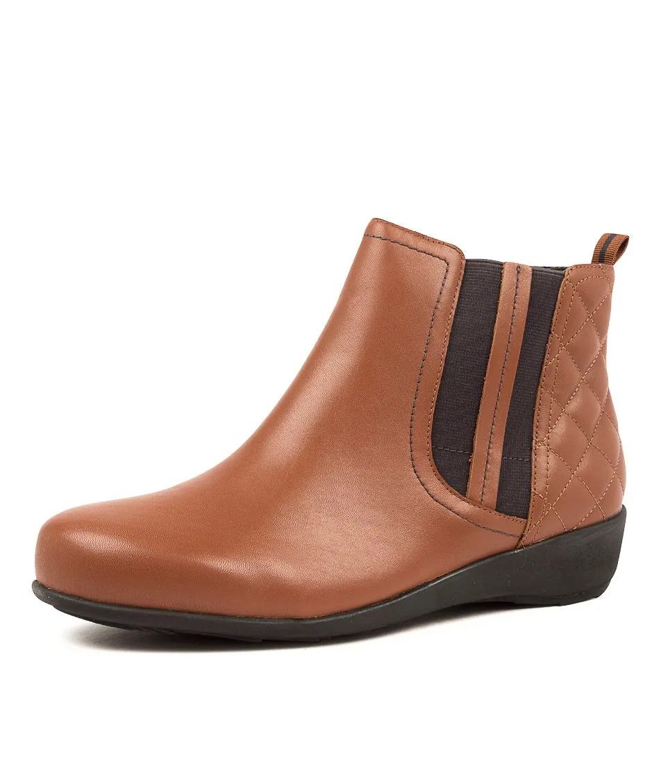 Ziera Sela Leather Boot - Dark Tan